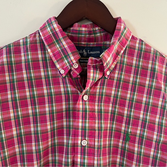 Ralph Lauren Pink Plaid Long Sleeve Button Down Shirt Men’s Size Medium - Picture 4 of 16